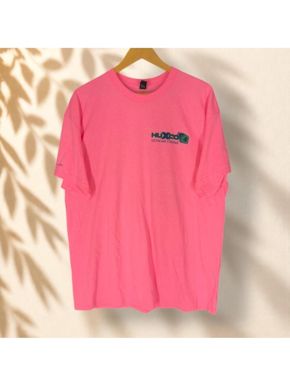 Gildan T-Shirt Men XL Pink Graphic Print Crew Neck Short Sleeve Cotton Relaxed